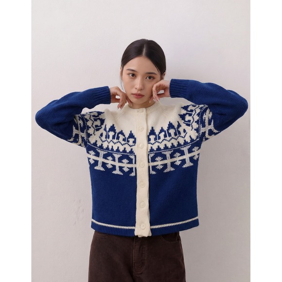 Sweaters - VTG Nordic‎ Tribal Cardigan Sweater Women Carol Brent Montgomery Ward MED / LG